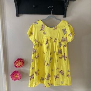 Zara Yellow Kids Dress with Butterfly Print
